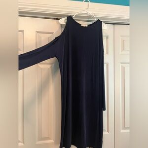 Women’s Anthropologie ‘eri + ali’ Elegant Navy Blue Women's Long Sleeve Dress
